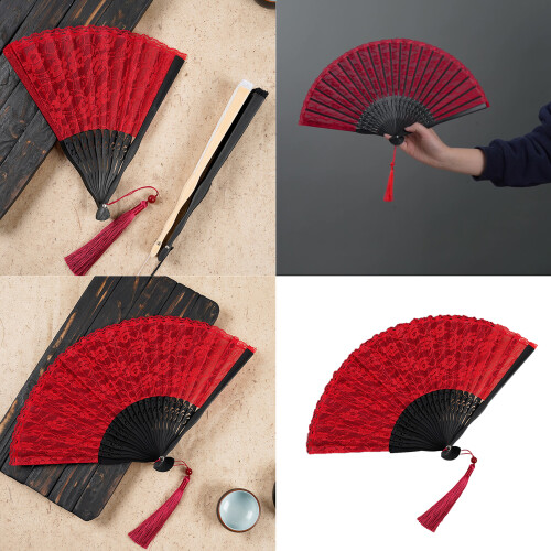 Chinese Styles Vintage Handheld Fan Foldable Design-White 2