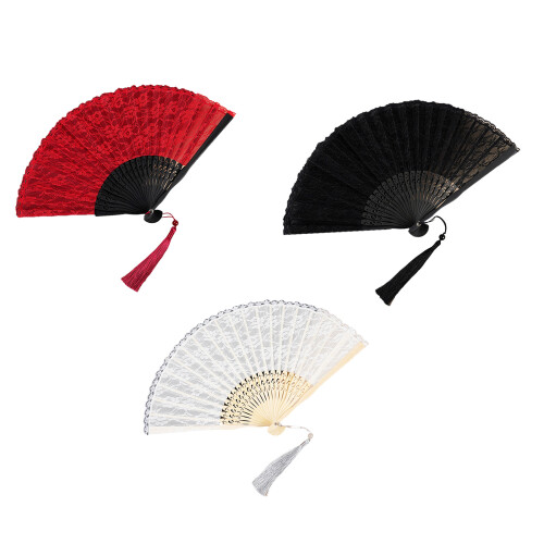 Chinese Styles Vintage Handheld Fan Foldable Design-White 1