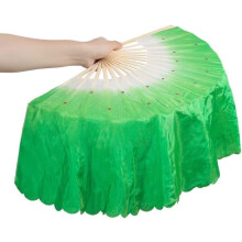 Bamboo Long Fans Veils, Simulation silk Dance long fan gradient color Belly Dance Oriental Dance Show fan Long 51CM