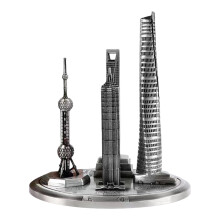 Handcrafted Shanghai Tower Architecture Model-Silver grey 20cm