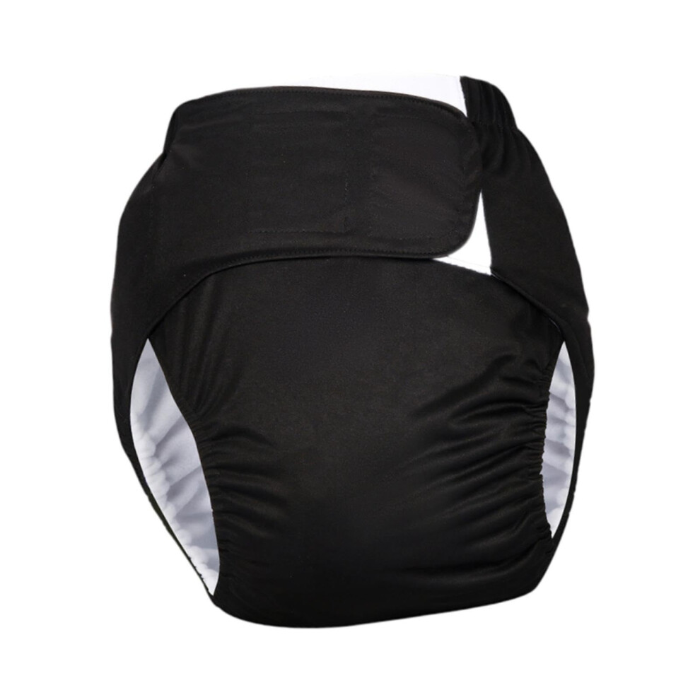 Adult Diaper Waterproof Elastic  Absorbency Reusable Undewears Incontinence Adult Cloth Diaper for Disabled Woman and Man, Black
