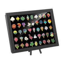 Sturdy Acrylic Enamel Pin Collection Organizers Clear Cover and