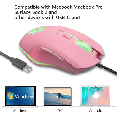 Εργονομικός σχεδιασμός ενσύρματο ποντίκι USB, φωτιζόμενα κουμπιά αθόρυβης 1