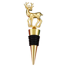 Zinc Alloy Bronze Wine Bottle Cork Stopper-Golden Deer