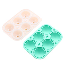 6 Cavity Ice Cubes Molds Silicone Tray for Coffee-Green