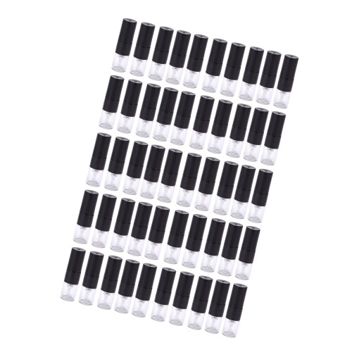 Pack of 50 1ml Glass Perfume Atomizer Bottles-Black spray head