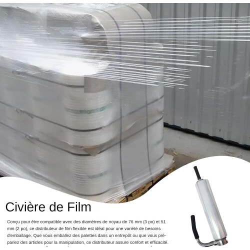 Shrink Wrap Dispenser, Industrial Strength Wrap Roller, Adjustable Tension Grip Handle 1