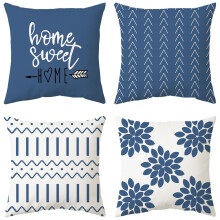 Linen Fabric Farmhouse Decorative Pillow Cases, 45x45cm Bright Colors Set with Soft Material for Winter Holiday Decor, Home Decoration Set with Invisi
