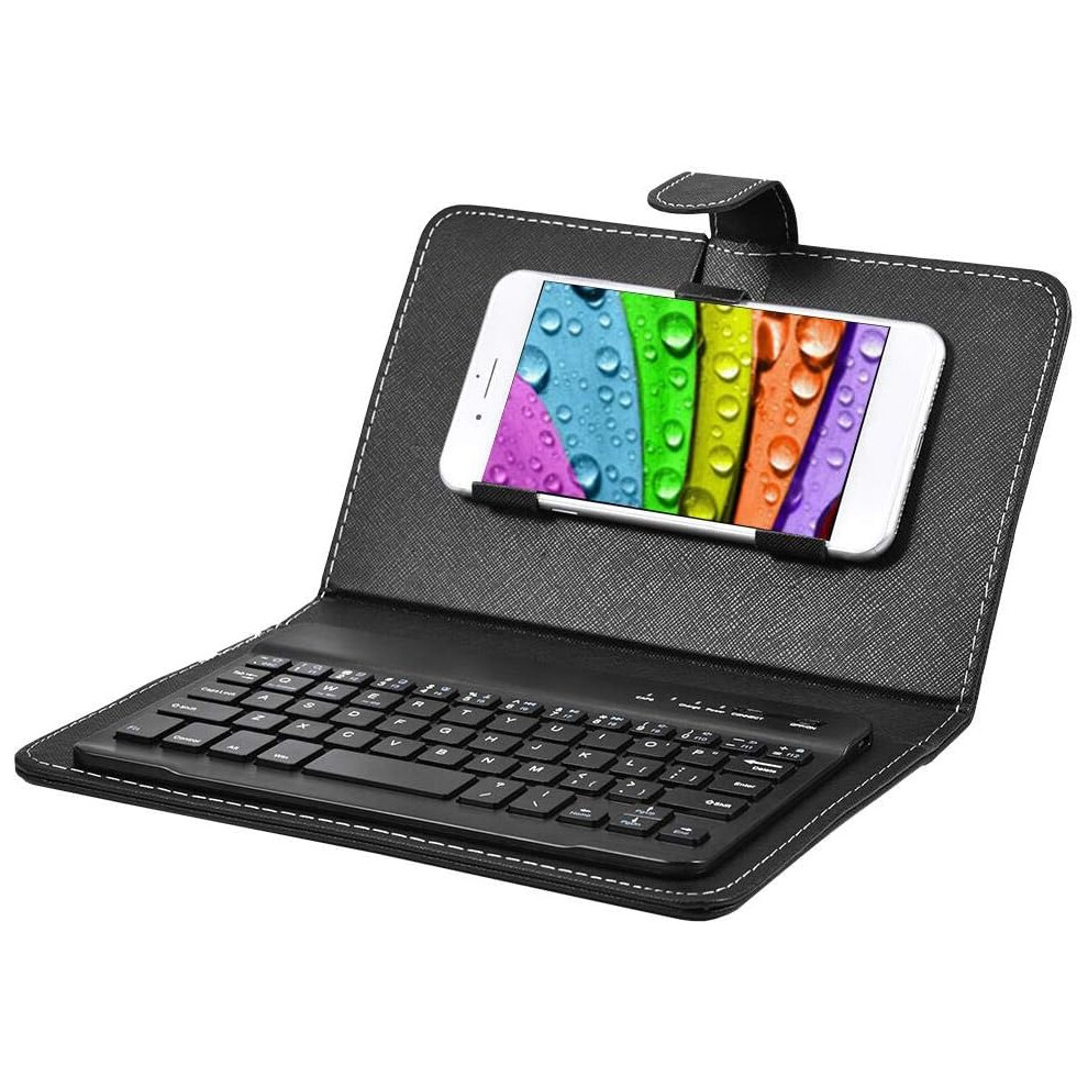 Versatile Portable Keyboard, Universal Solution For 4.5'' To 6.8'' Devices, Detachable Flip Stand With Protective Case, Lightweight And Durable 9486358997338