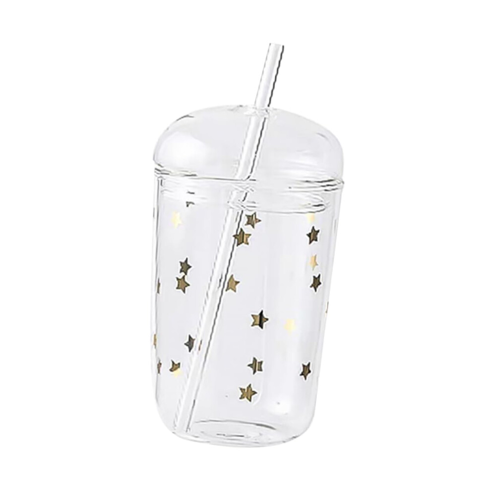 Straw Glass Cup Glass Sippy Cup Boys and Girls Beverage Container Fruit Juice Mug Straw