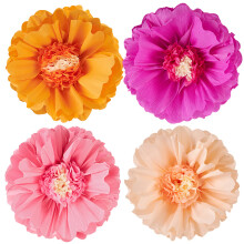 4Pcs Tissue Paper Flower Balls Handmade Paper Flower Balls-Pink