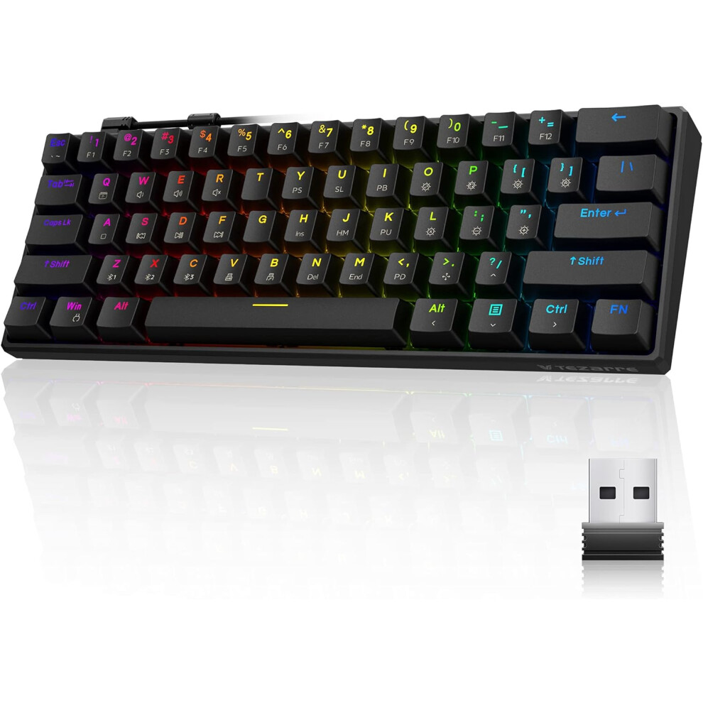60% Mechanical Gaming Keyboard, Compact Design, Hot-Swappable Pbt Keycaps With Extra-Thick Walls For Durability And Texture, Customizable Rgb Lighting 9486358997390