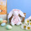 Langohrige Hasenfigur, Ornament, Plüschstoff, Hasenpuppe-Rosa 5