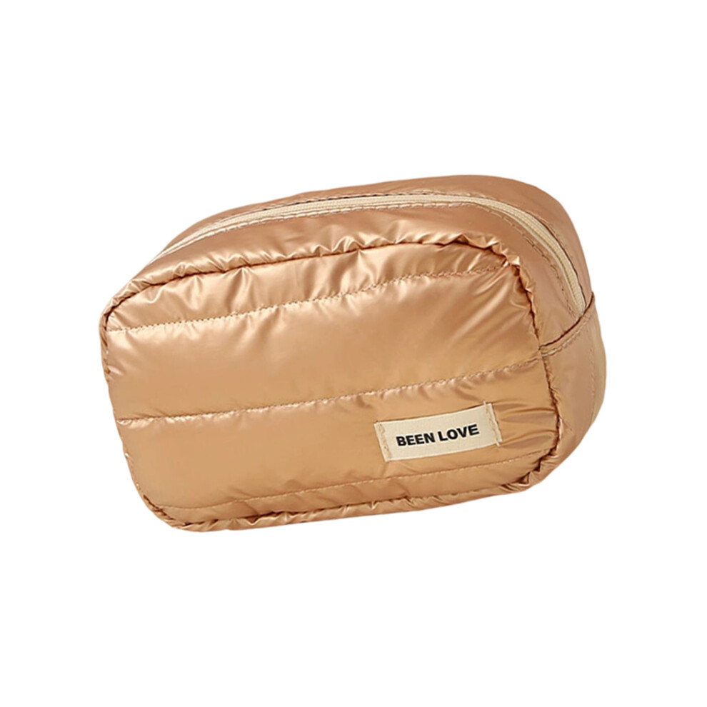 Gold Cosmetic Bag Waterproof And Room For Travel- Square Bag M