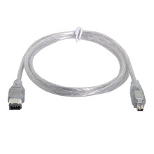 CY 6Pin 1394 to Firewire 400 IEEE 1394 4 Pin Male iLink Adapter Cord Cable for Camera Camcorder Transparent
