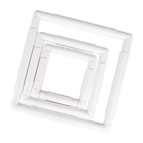 Set van 3 vierkante ABS-borduurframes die stabiele ondersteuning