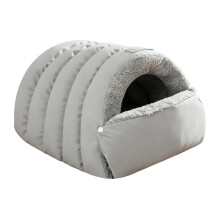 Nid fermé et rembourré doux pour chatons et petites races-Gris M