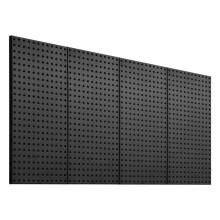 Rei'itetyt Metallilevyt 24" x 12"-Duoku-4 Kappaletta Vankkaa Terästä-Seinäjärjestelmä Garagelle-Toimistolle-Keittiölle-Musta