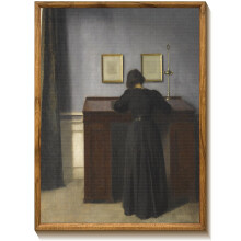Vintage Moody Decor, 12x16 Inch Framed Dark Academic Canvas Painting Wall Art