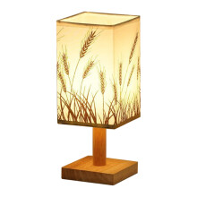 Elegante Tischleuchte, minimalistisches Design, Massivholzfuß mit Lampenschirm aus Naturleinen, gemütliche Schreibtischlampe für vielseitigen