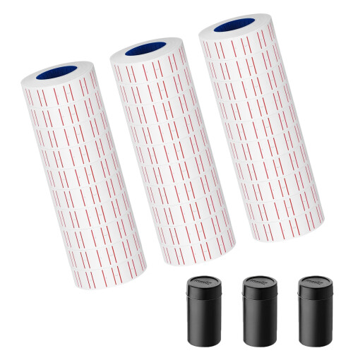 Étiquette blanche pour pistolets de prix, 30 rouleaux, pour