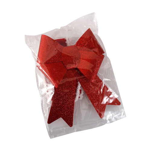 Ornement scintillant de nœud papillon en Polyester-Rouge