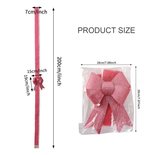 Ornement scintillant de nœud papillon en Polyester-Rouge 2