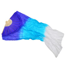 Beautiful Faux Silk Belly Dance Fan Veils Colorful TieDyed Bamboo Long Fans For Stage Performances Easy To Control