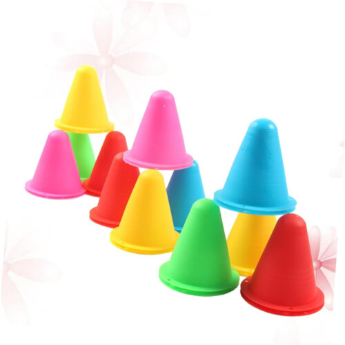Roller Skating Cones 50 Pack Plastic Training Markers Wind Resistant Agility And Boundary Training Random Color 1