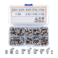 M6 M8 M10 45 90 Degree Metric Metal Grease Grease Kit 60 Pcs Assorted Zerk Hydraulic Grease for Angulated Mechanical Lubrication