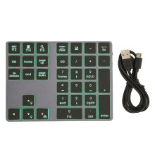 Mini-Ultradünnes Bluetooth-Tastenfeld mit erweiterter Tastatur, Aluminiumlegierungsrahmen, 7-farbiger Hintergrundbeleuchtung, schlankes kabelloses