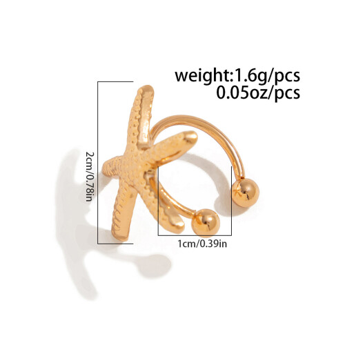 Contemporary Oversized Star Earrings Stylish Metallic Finish 2