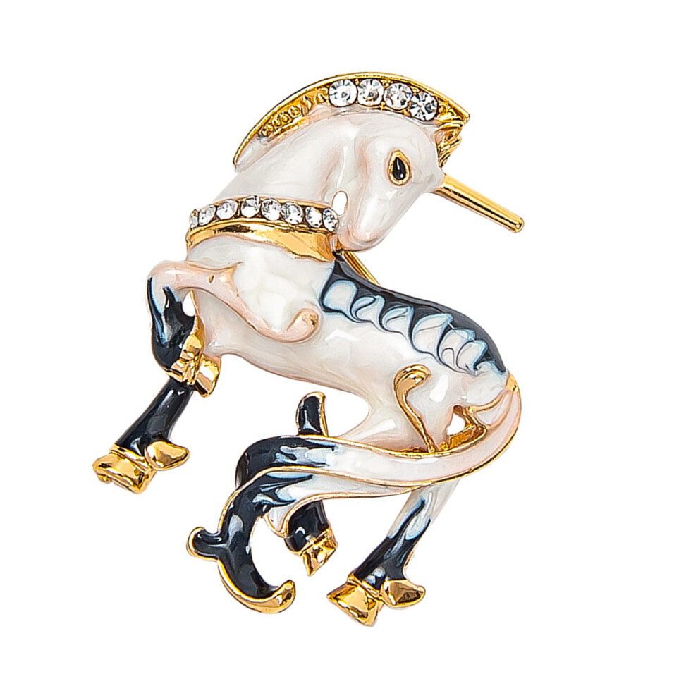 Crystal Embellished Equine Brooch For Hats Bags And Clothing