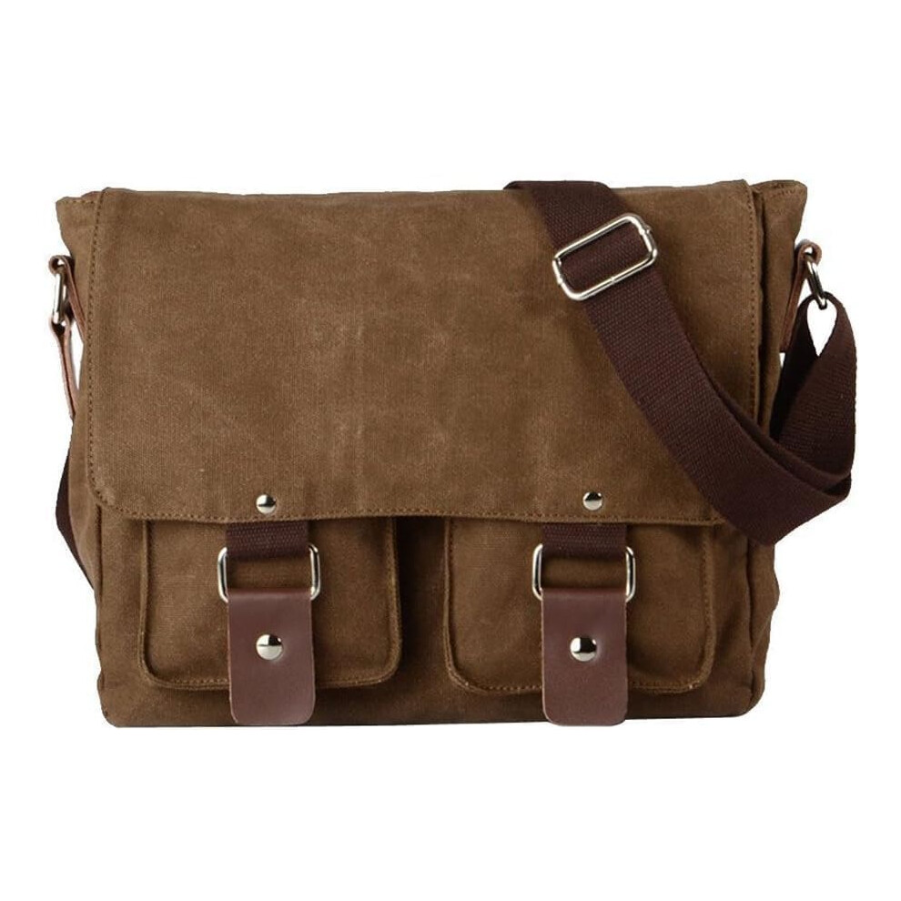 Office Sky Laptop Bag 14 Inch Mens Canvas Leather Messenger Briefcase 9365049201742