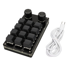 Mechanische Mini-Tastatur, programmierbares Design mit 2 Knöpfen, RGB-Hintergrundbeleuchtung, 12 Tasten für mobiles Büro und Gaming (Blau)