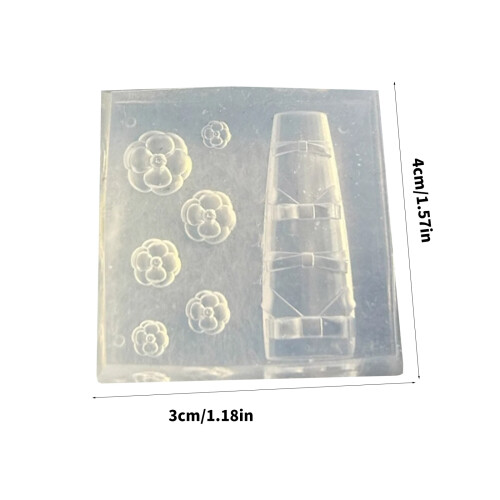 Silicone Nail Art Template Mold For 3D Embossed Bowknot Design 2