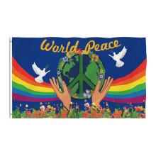 Weltfriedensflagge, Polyester, große Banner, 90 x