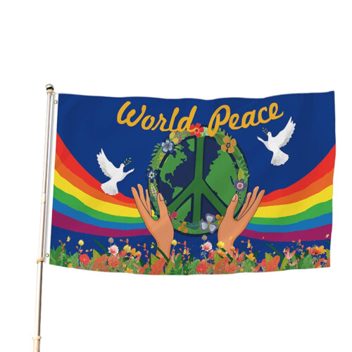 Weltfriedensflagge, Polyester, große Banner, 90 x 1