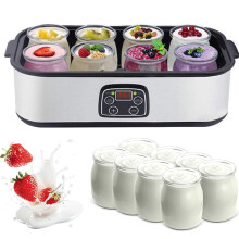 Electric Yogurt Maker with Glass Jars, Adjustable Temp and Timer, 1.4L Large Capacity for Homemade Yogurt