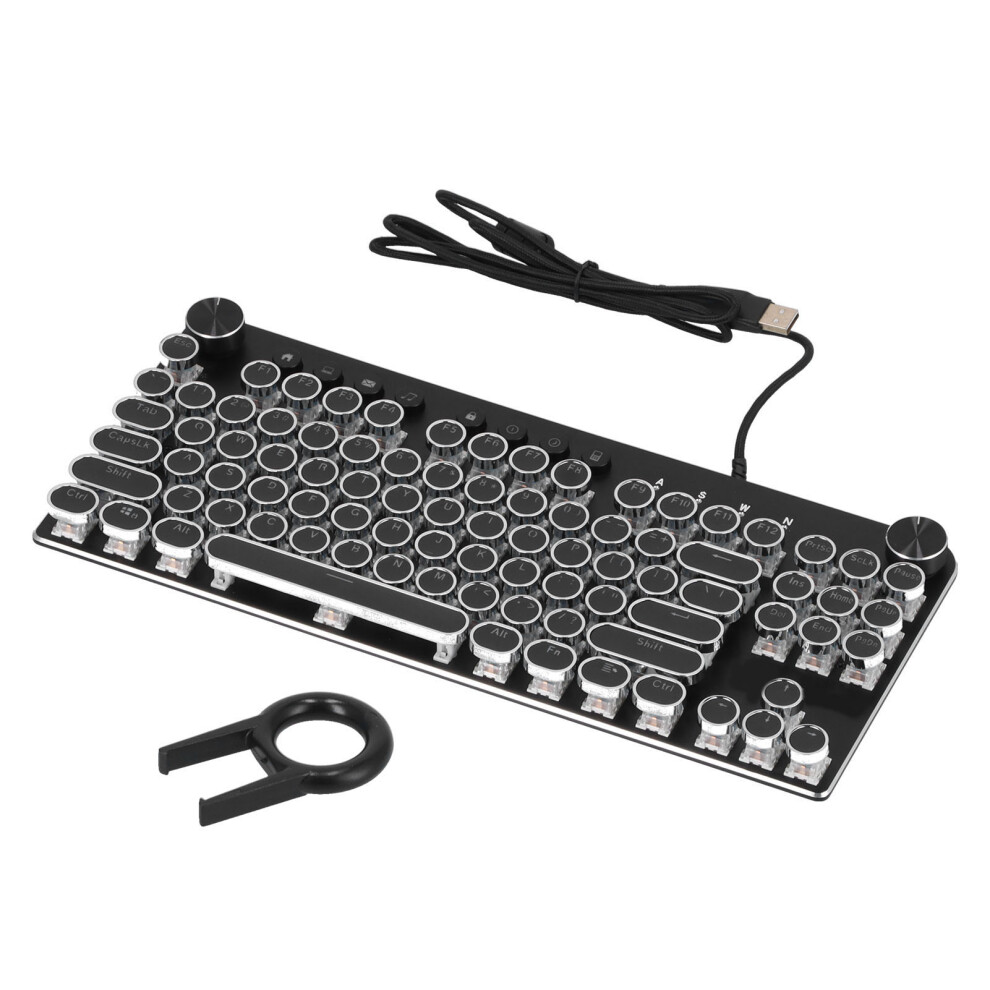 Retro Typewriter-Inspired Mechanical Keyboard, Portable Compact Design, Ergonomic Typing Experience With Floating Keys, Type-C Usb Cable For Seamless 9486358000427