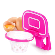 Egg Separator with Basketball Hoop Design, Plastic Egg Yolk Extractor for Fast Kitchen Separation Pink