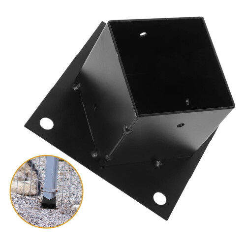 Metal Mailbox Post Base Bracket for Wooden Deck Fence, Durable Secure Anchoring 2