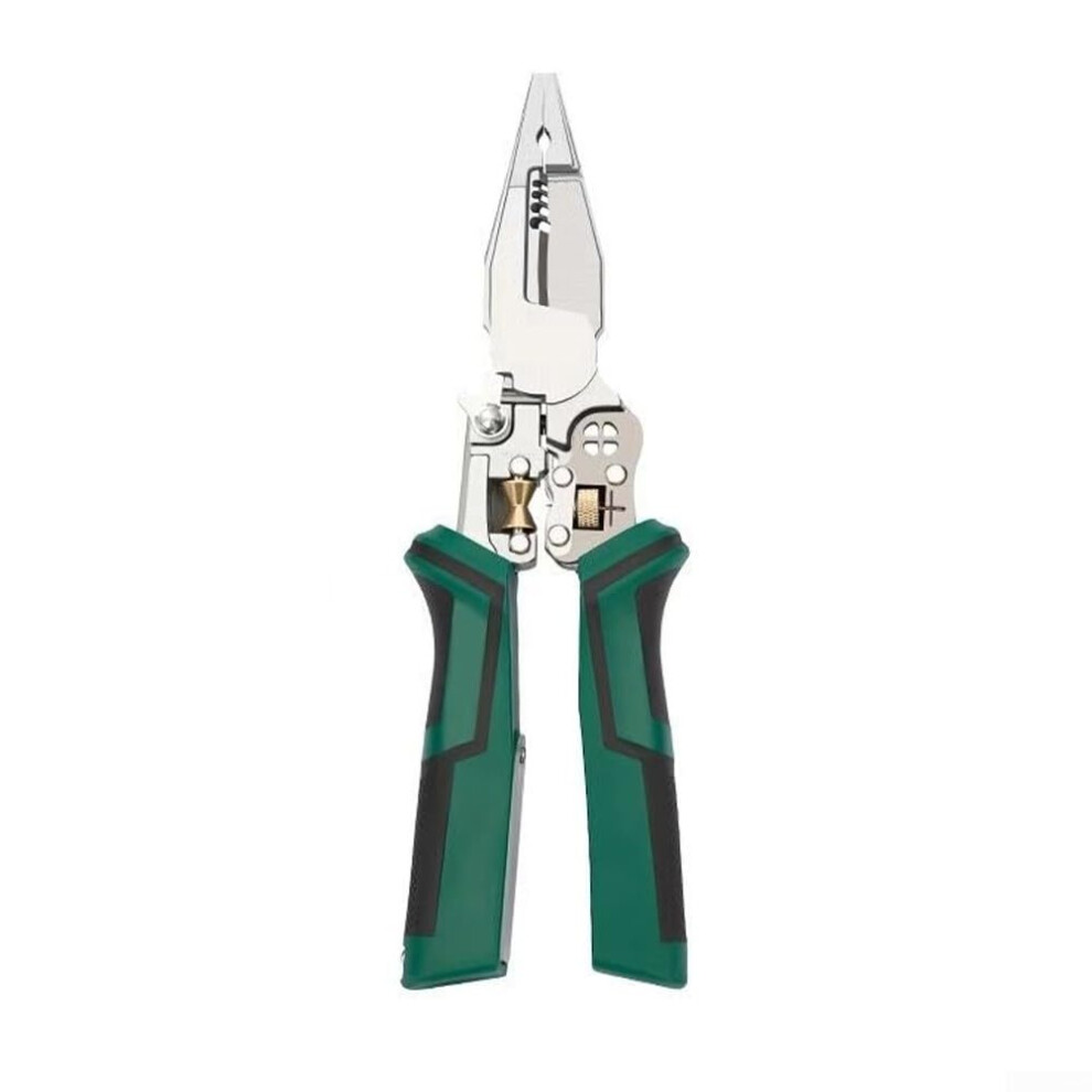 Professional Wire Stripper With Voltage Detector Multifunctional Crimping Tool Cable Pliers For Electricians 1024 Awg (Green And Black) 9365049203913
