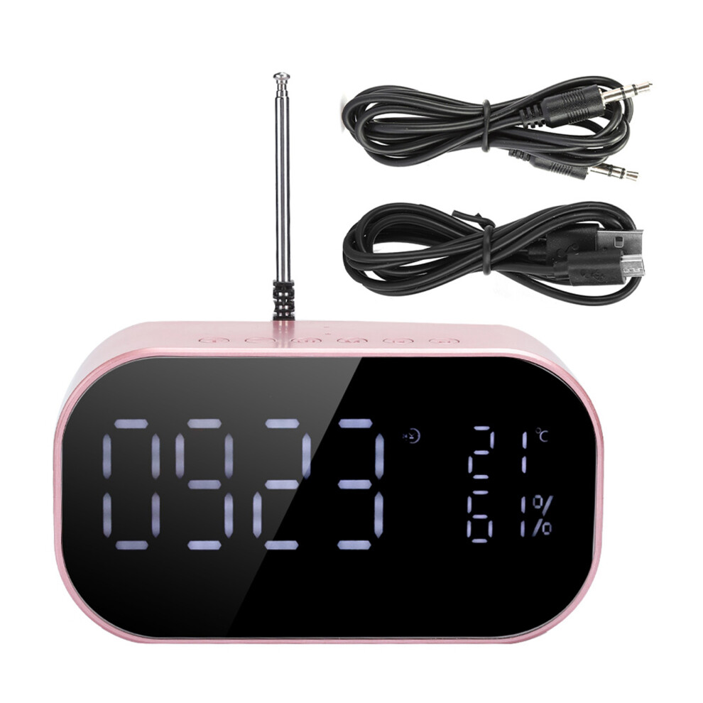 Digital Clock With Bluetooth Speaker,Alarm Clock For Bedrooms Mirror Led Display Dual Alarms Adjustable Brightness Surround Stereo Bass Sound 9420858983729