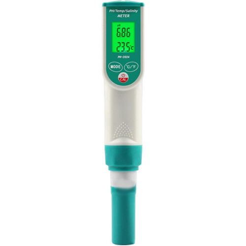 Digital PH Meter, 3in1 PH/Temperature/Salinity Tester for Aquarium, Hydroponics, Drinking Water 2