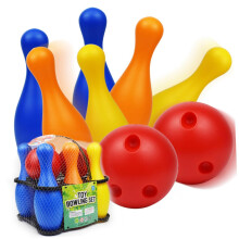 Plastic Bowling for Lightweight Sports Entertainment Game with Pins Ball and Scorecard Safe Smooth Edges for Outdoor and Kindergarten Play 19x6.5CM