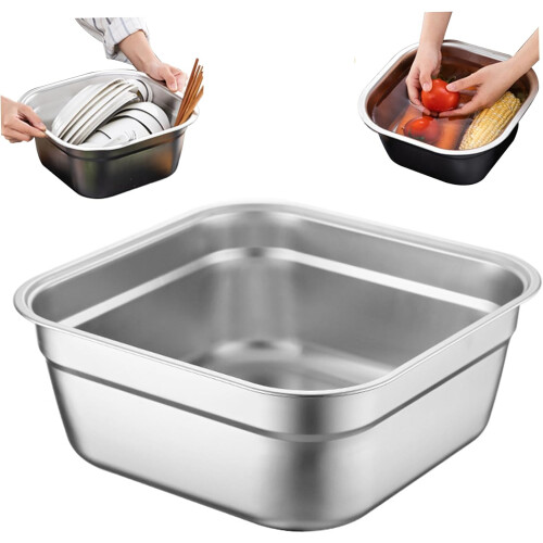 Stainless Steel Large Capacity Wash Basin with Rolled Edge 1