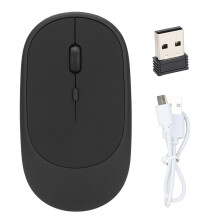 Trådløs mus for bærbar PC Bluetooth oppladbar LED stille slank bærbar mus med 2,4 GHz USB-mottaker dobbel modustilkobling kompatibel med Macbook
