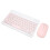 Set tastiera e mouse Bluetooth compatto, sottile, ricaricabile, ergonomico e wireless per dispositivi iOS, Android e Windows, con digitazione 3