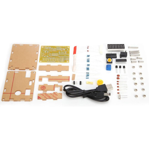 1Hz50MHz Frequency Counter Module, Replacement Crystal Oscillator Tester Module DIY Kit with Yellow Case 2
